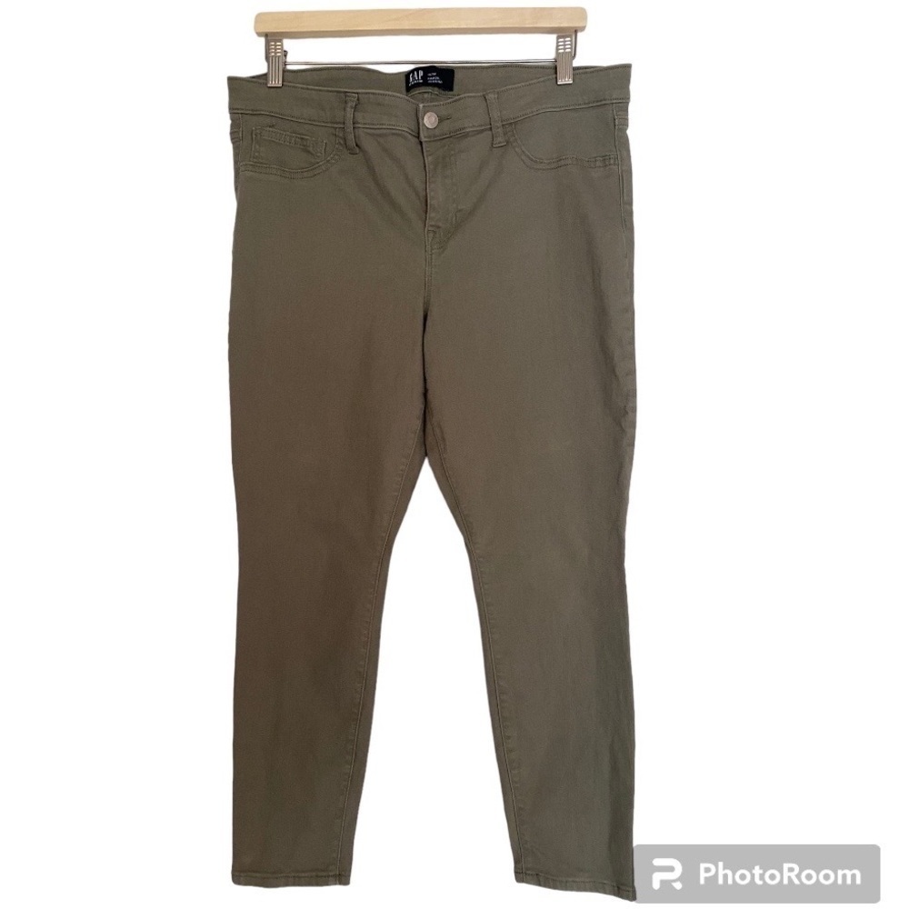 GAP FAVORITE JEGGINGS OLIVE GREEN DENIM 14/32